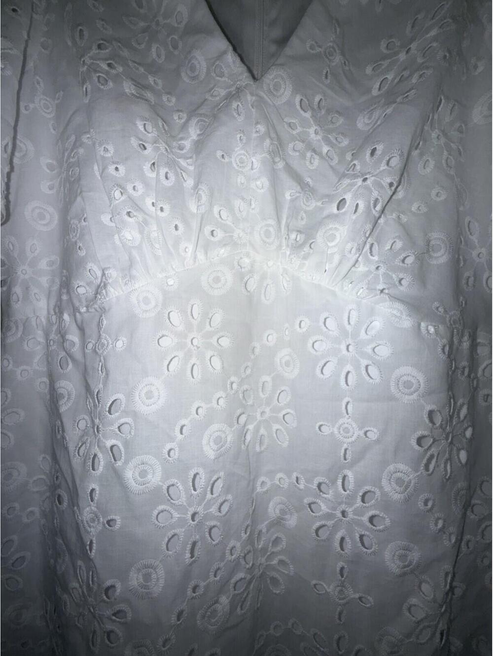 Liz Claiborne Womens V Neck Eyelet Euro Summer Dress cottagecore - Picture 3 of 9